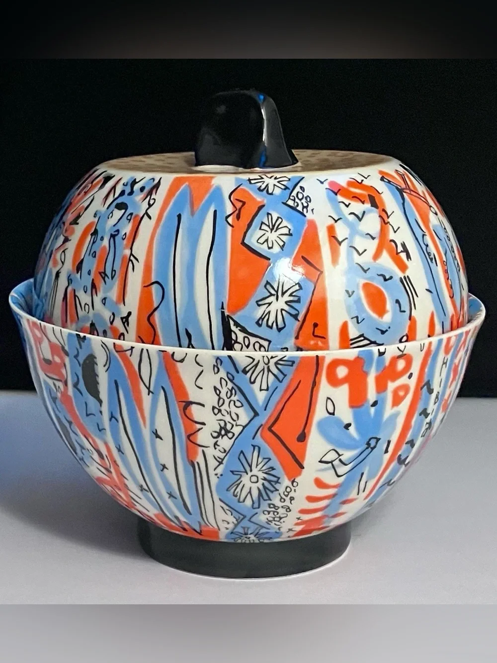 KATSUHIKO HIBINO Lidded Rice Bowl / Famous JAPANESE ARTIST / H-Table Collection
